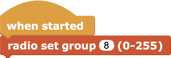 Setting the radio group to 8