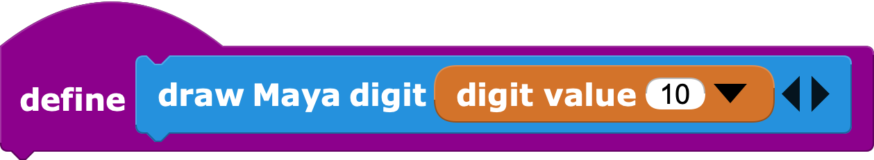 Defining the "draw Maya digit" block, with a parameter