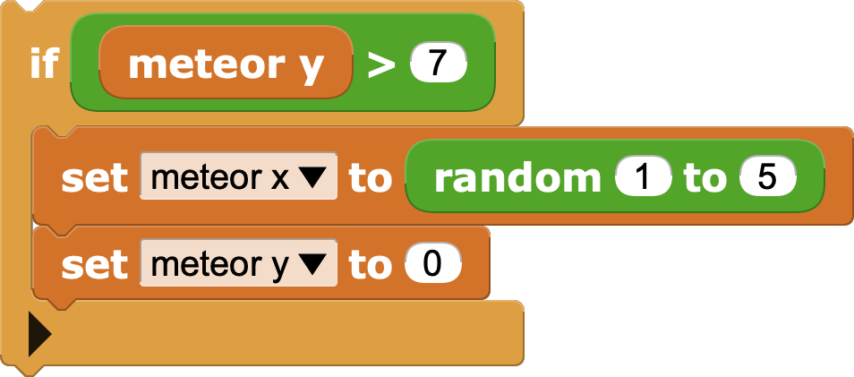 Resetting the meteor position